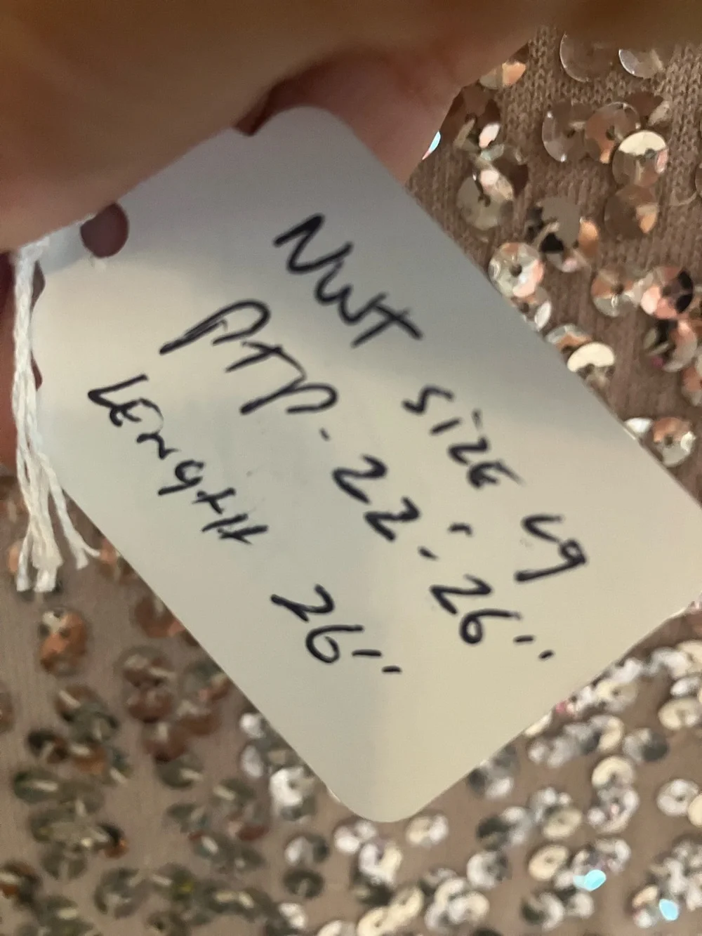 H&M Women's Beige Sequin Scoop Neck Sweater - Picture 4 of 5